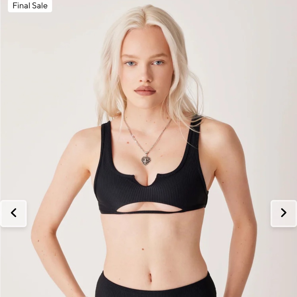 Frankie’s Bikinis Cole Ribbed Scoop Bikini Top